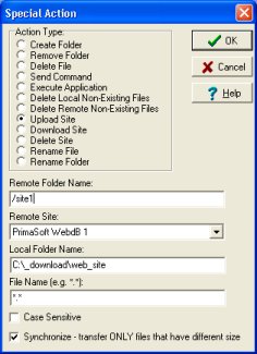 upload site, folder, ftp server