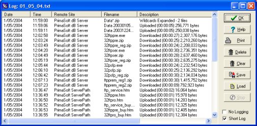 ftp log window